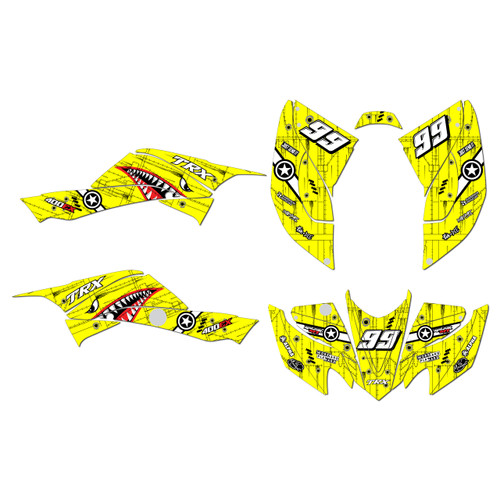 honda trx400ex graphics kit 2008-2016 predator series yellow