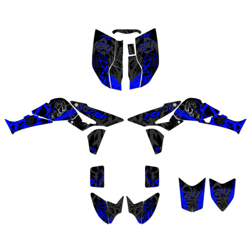 honda trx450r graphics kit 2004-2005 revolt series blue