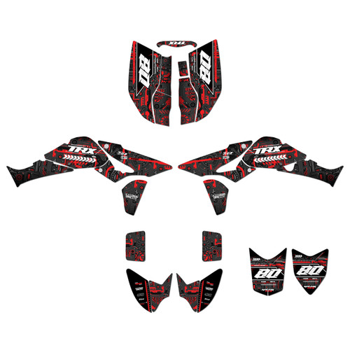honda trx450r graphics kit 2004-2005 rift series red