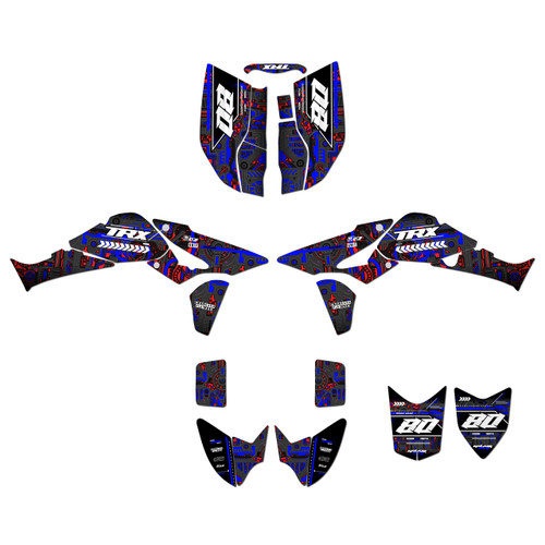honda trx450r graphics kit 2004-2005 rift series blue