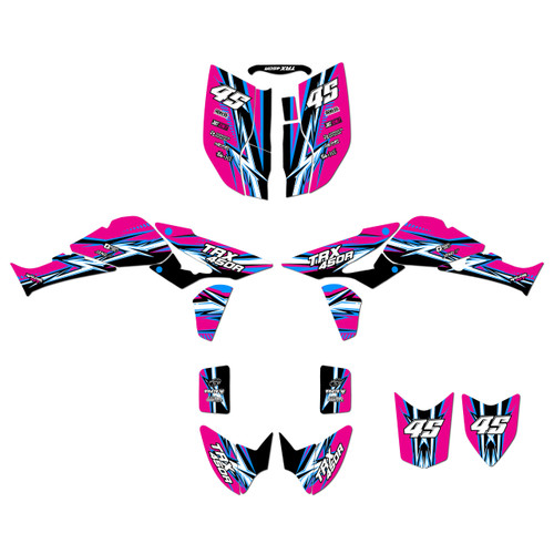 honda trx450r graphics kit 2004-2005 shred series magenta