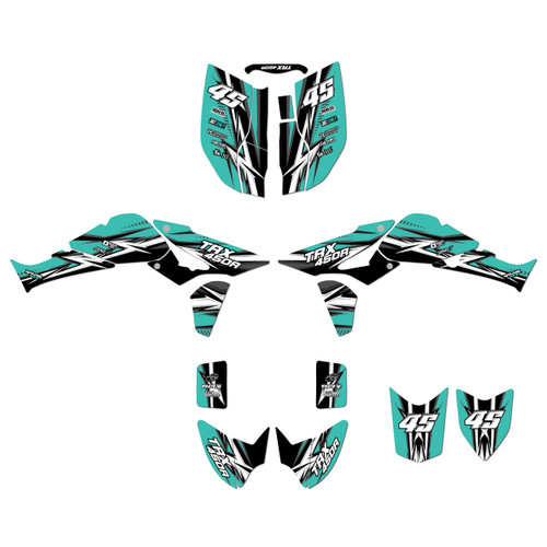 honda trx450r graphics kit 2004-2005 shred series teal