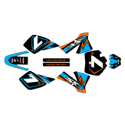 ktm 50sx graphics kit 2002-2008 bash series cyan