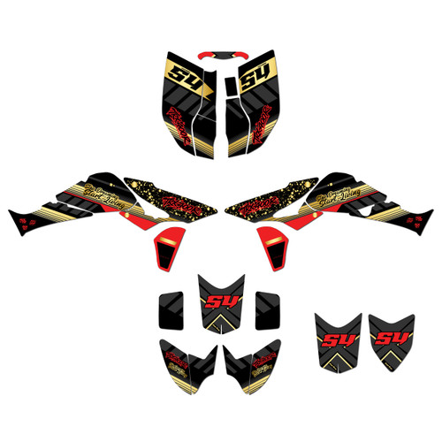 honda trx450r graphics kit 2004-2005 split series gold