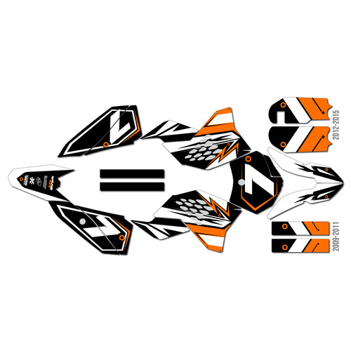 ktm 50sx graphics kit 2009-2015 bash series orange