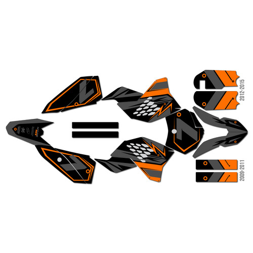 ktm 50sx graphics kit 2009-2015 bash series orange-shift