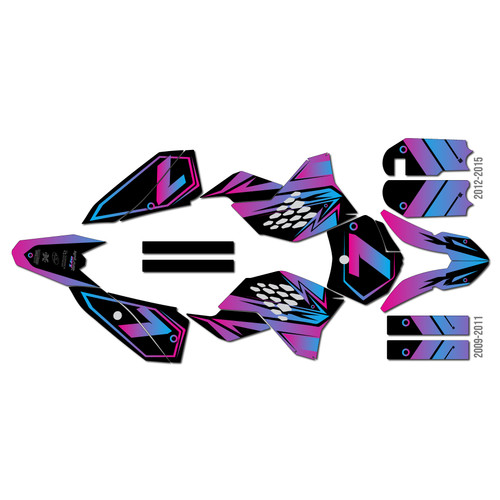 ktm 50sx graphics kit 2009-2015 bash series magenta-shift