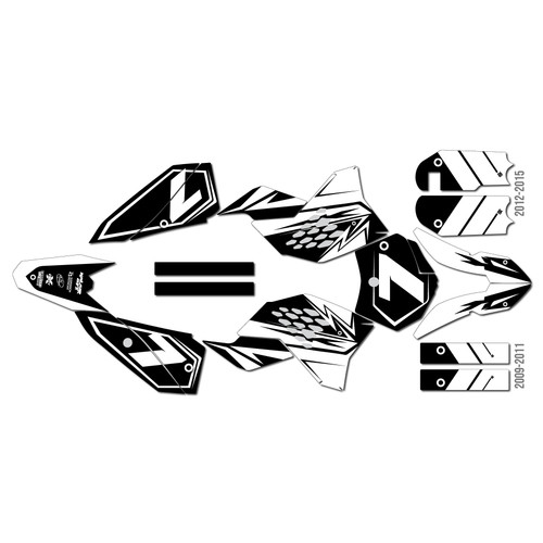 ktm 50sx graphics kit 2009-2015 bash series white
