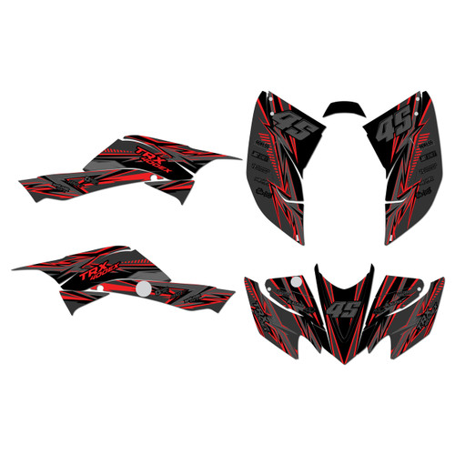 honda trx400ex graphics kit 2008-2016 shred series red-shift
