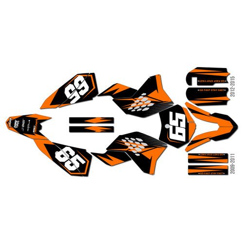 ktm 50sx graphics kit 2009-2015 bold series orange