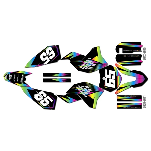 ktm 50sx graphics kit 2009-2015 bold series rainbow