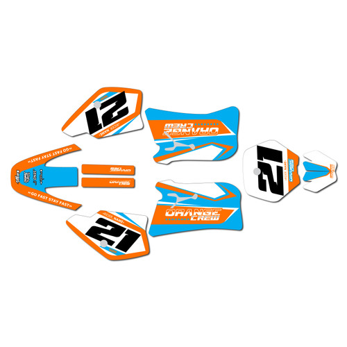 ktm 50sx graphics kit 1998-2001 og-crew series cyan