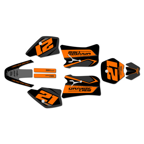 ktm 50sx graphics kit 1998-2001 og-crew series orange-shift