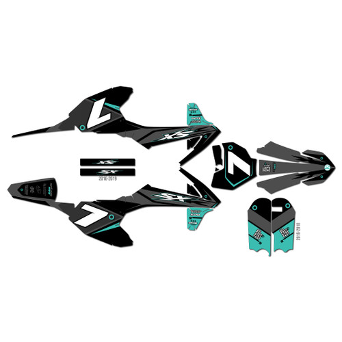ktm 50sx graphics kit 2020-2023 bash series teal