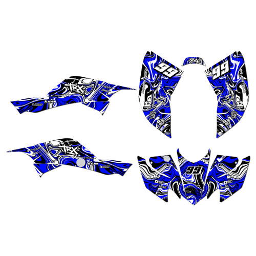 honda trx400ex graphics kit 2008-2016 snagged series blue