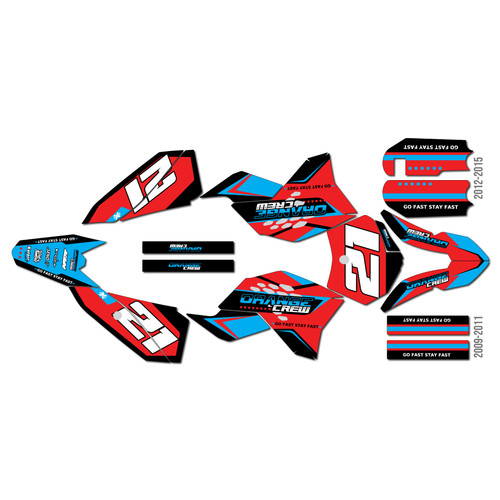 ktm 50sx graphics kit 2009-2015 crew series red