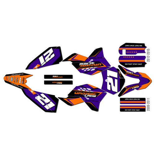 ktm 50sx graphics kit 2009-2015 crew series purple
