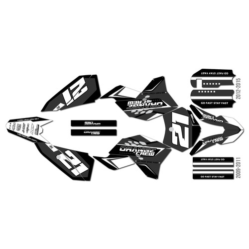 ktm 50sx graphics kit 2009-2015 crew series white