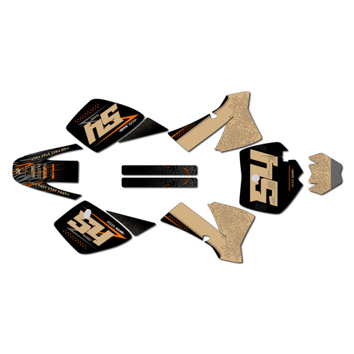 ktm 50sx graphics kit 2002-2008 fatality series tan