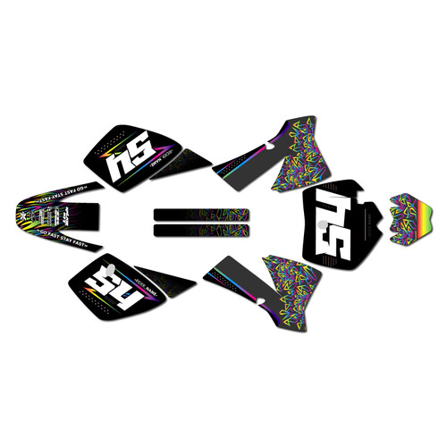 ktm 50sx graphics kit 2002-2008 fatality series rainbow