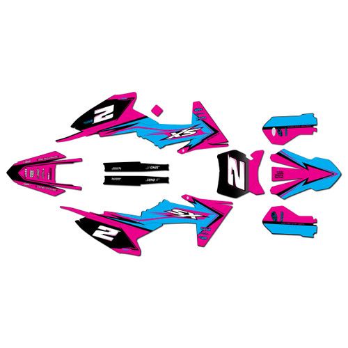 ktm 50sx graphics kit 2024-2026 razor series magenta