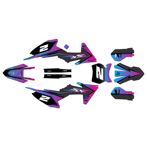 ktm 50sx graphics kit 2024-2026 razor series magenta-shift