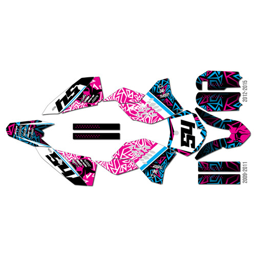 ktm 50sx graphics kit 2009-2015 cyrus series magenta
