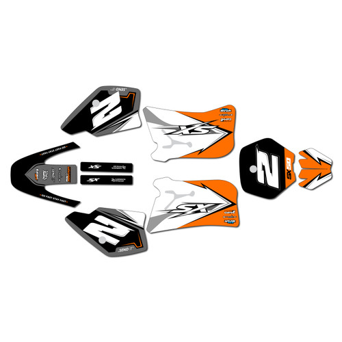 ktm 50sx graphics kit 1998-2001 razor series orange