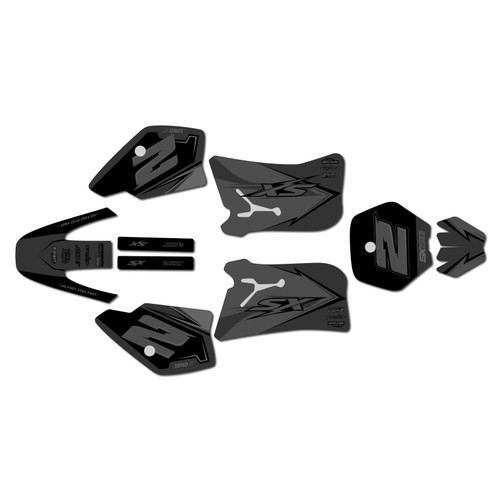 ktm 50sx graphics kit 1998-2001 razor series smoke