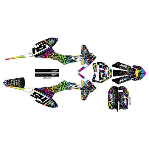 ktm 50sx graphics kit 2020-2023 cyrus series rainbow