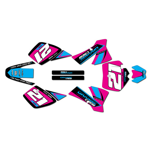ktm 50sx graphics kit 2002-2008 orange-crew series magenta