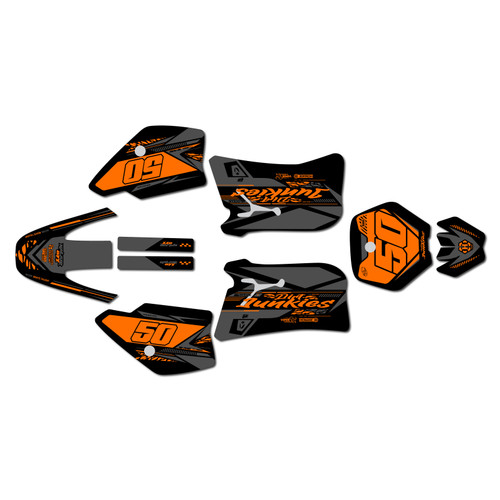 ktm 50sx graphics kit 1998-2001 rugged series orange-shift
