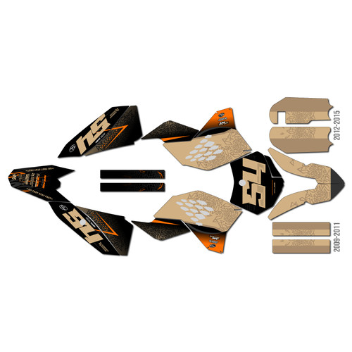 ktm 50sx graphics kit 2009-2015 fatality series tan
