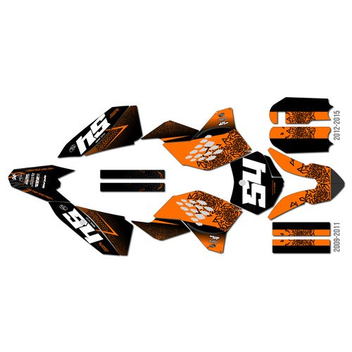 ktm 50sx graphics kit 2009-2015 fatality series orange