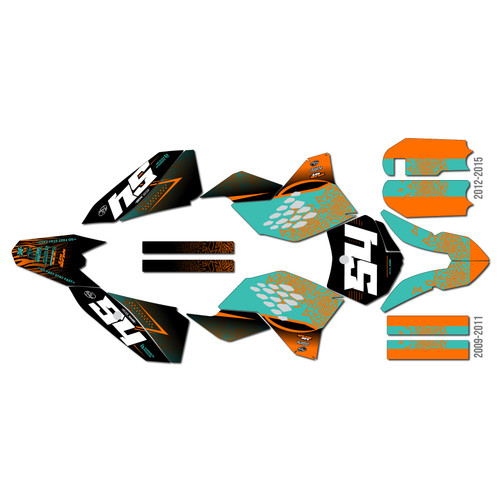 ktm 50sx graphics kit 2009-2015 fatality series teal