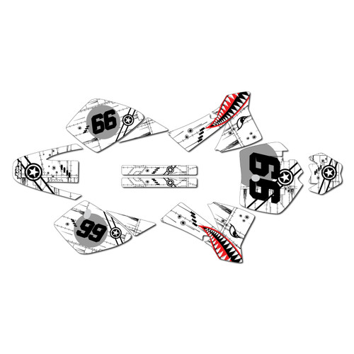 ktm 50sx graphics kit 2002-2008 predator series white