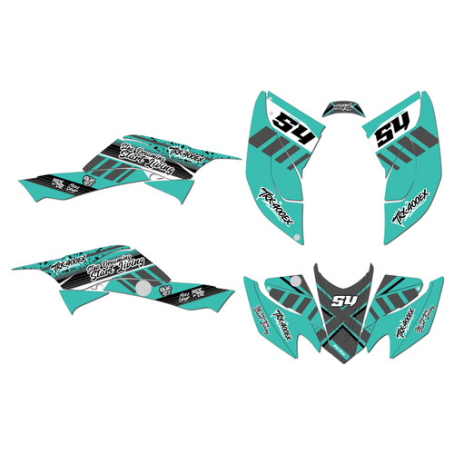 honda trx400ex graphics kit 2008-2016 split series teal