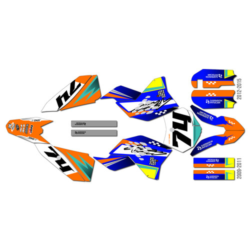 ktm 50sx graphics kit 2009-2015 prestige series teal