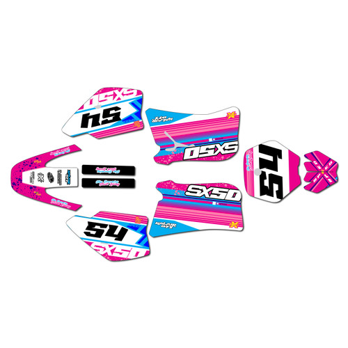 ktm 50sx graphics kit 1998-2001 split series magenta