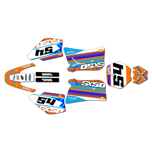 ktm 50sx graphics kit 1998-2001 split series orange