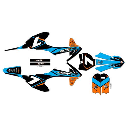 ktm 50sx graphics kit 2016-2018 bash series cyan