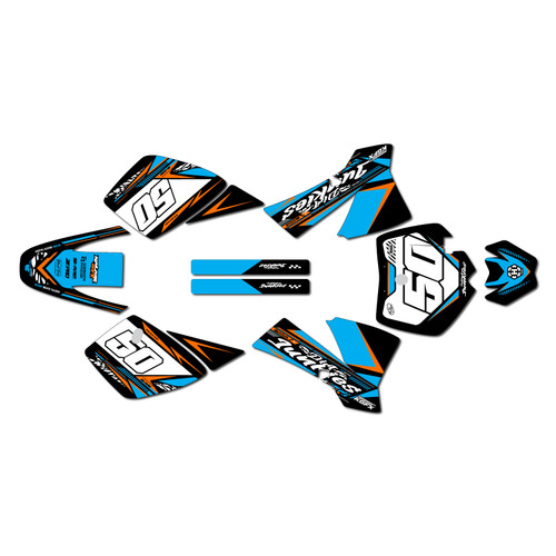 ktm 50sx graphics kit 2002-2008 rugged series cyan