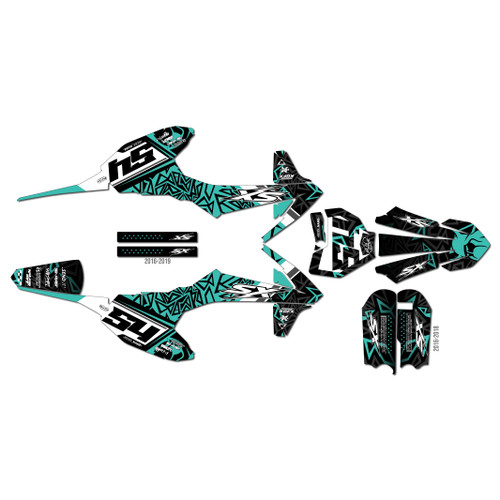 ktm 50sx graphics kit 2016-2018 cyrus series teal