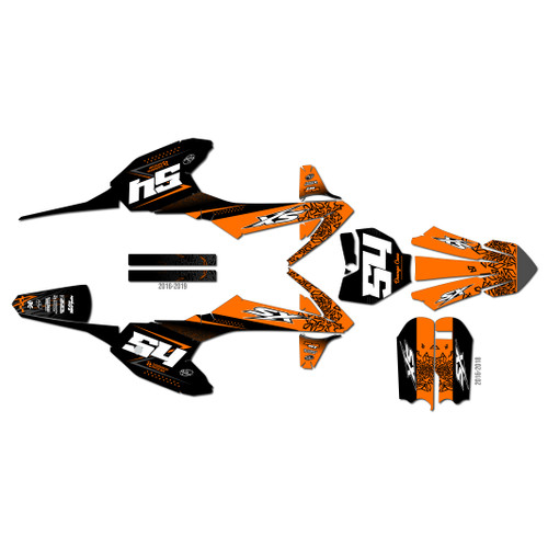 ktm 50sx graphics kit 2016-2018 fatality series orange