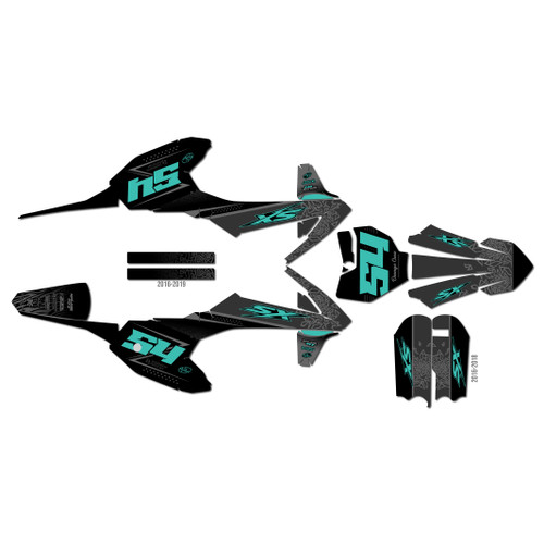 ktm 50sx graphics kit 2016-2018 fatality series teal-shift