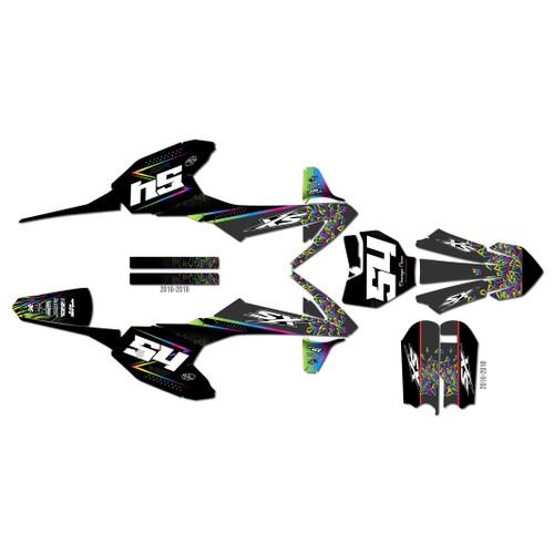 ktm 50sx graphics kit 2016-2018 fatality series rainbow