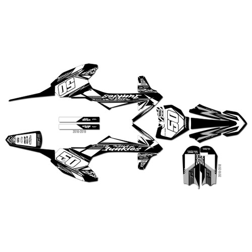 ktm 50sx graphics kit 2020-2023 rugged series white