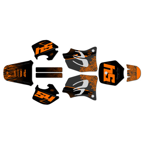 ktm 65sx graphics kit 1998-2001 fatality series orange-shift