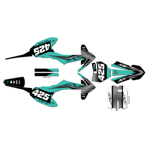 ktm 50sx graphics kit 2020-2023 seize series teal