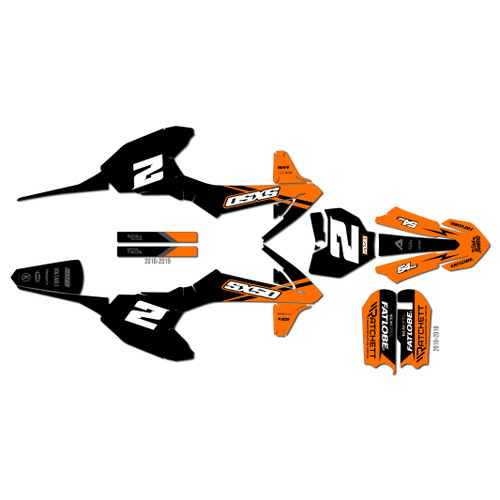 ktm 50sx graphics kit 2020-2023 splinter series orange
